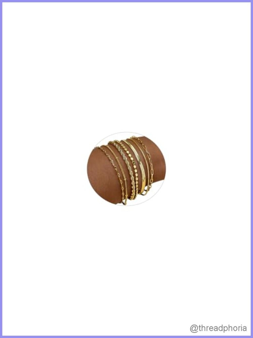 14K Gold Plated Dainty Stackable Bracelet Set - 7 Pieces